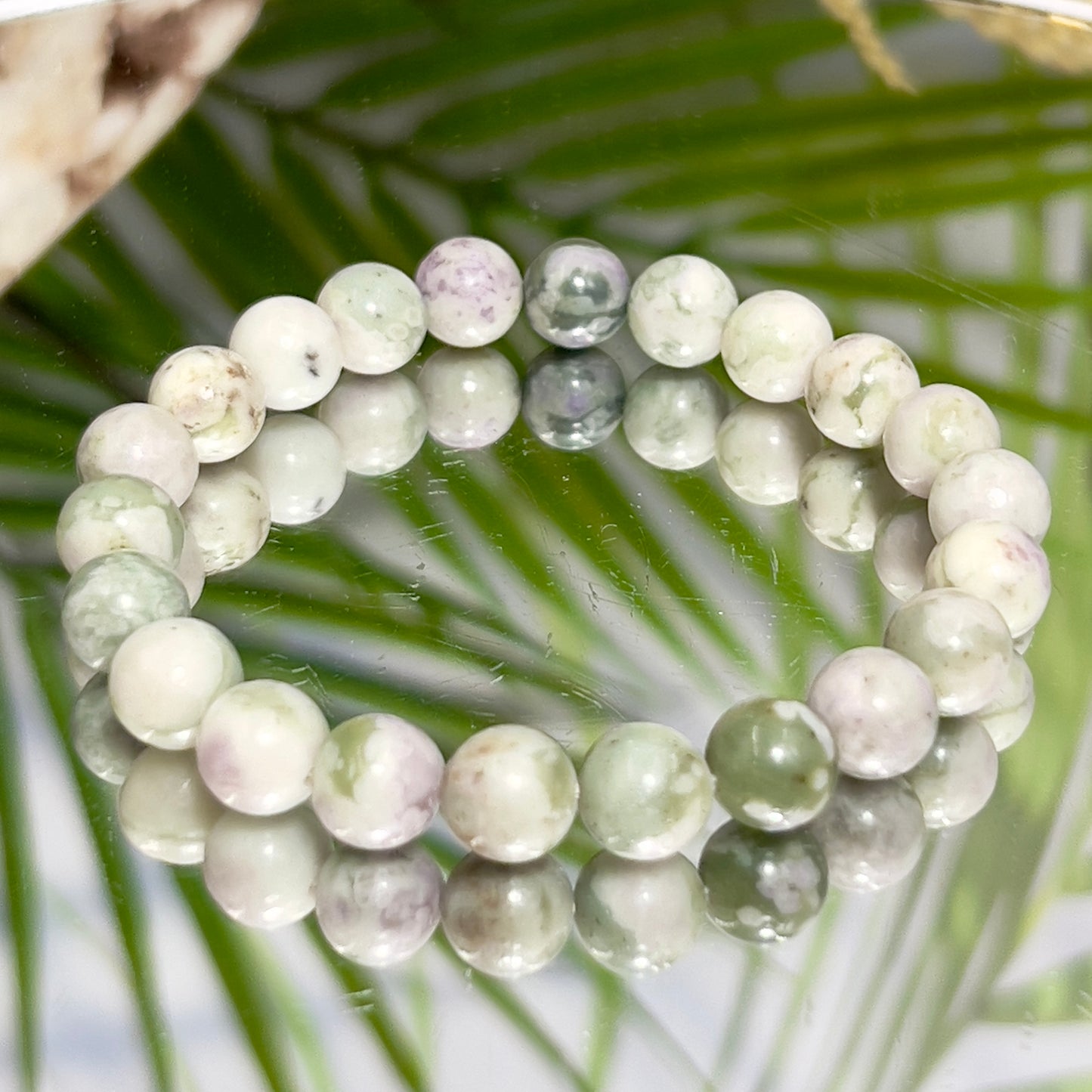 White Green Purple Jade Crystals Bracelets Wearable Gemstones Elastic 8mm Beads 15cm