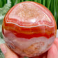 Carnelian with Quartz Sphere Healing Crystal Ball 594g 77mm