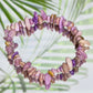 Phosphosiderite Purple Chips Crystals Bracelets Wearable Gemstones Elastic 16cm