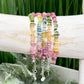 Tourmaline Pink Green Yellow Blue Chips Crystals Bracelets Wearable Gemstones Elastic