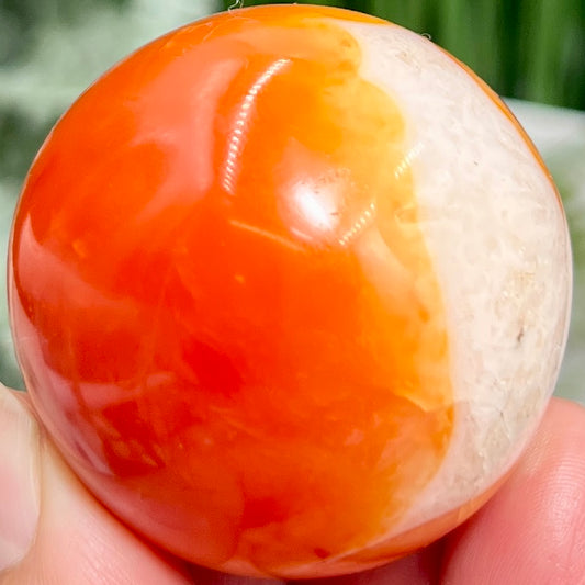 Carnelian with Quartz Sphere Healing Crystal Ball 126g 46mm