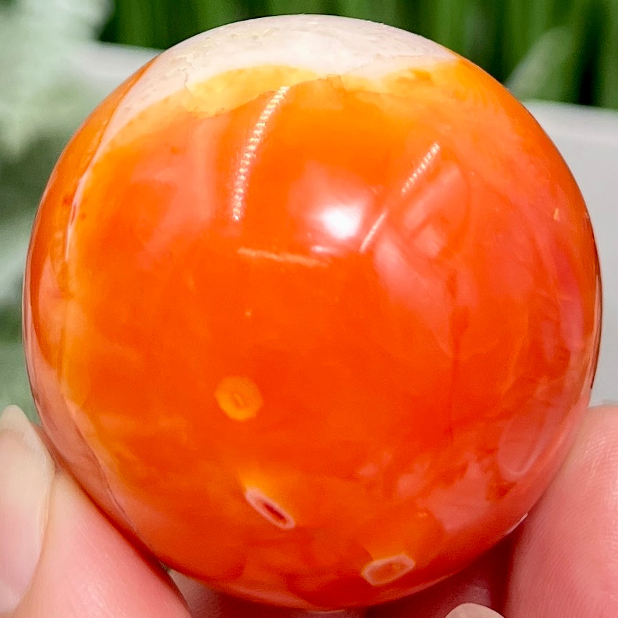 Carnelian with Quartz Sphere Healing Crystal Ball 126g 46mm