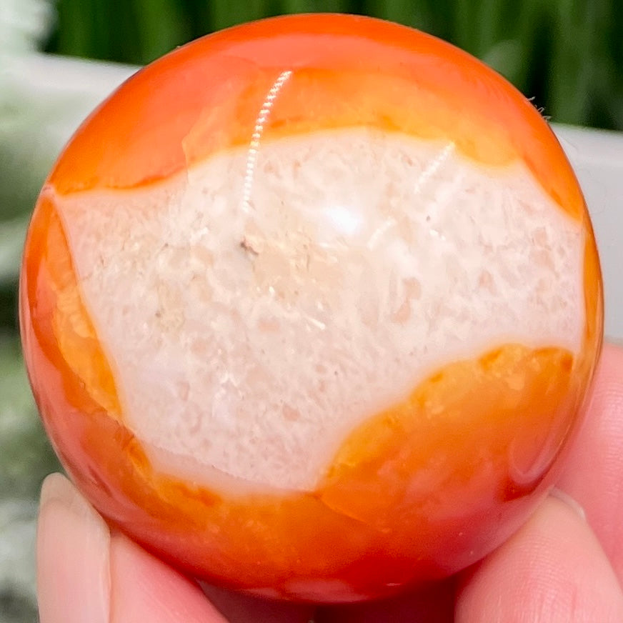 Carnelian with Quartz Sphere Healing Crystal Ball 126g 46mm