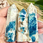 Blue Apatite with Sunstone Points Towers Healing Crystal Generators