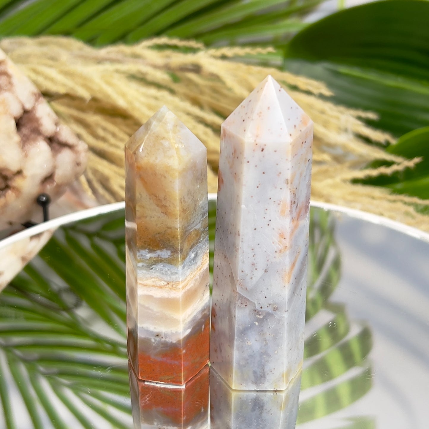 Ocean Orbicular Sea Jasper Points Towers Healing Crystal Generators