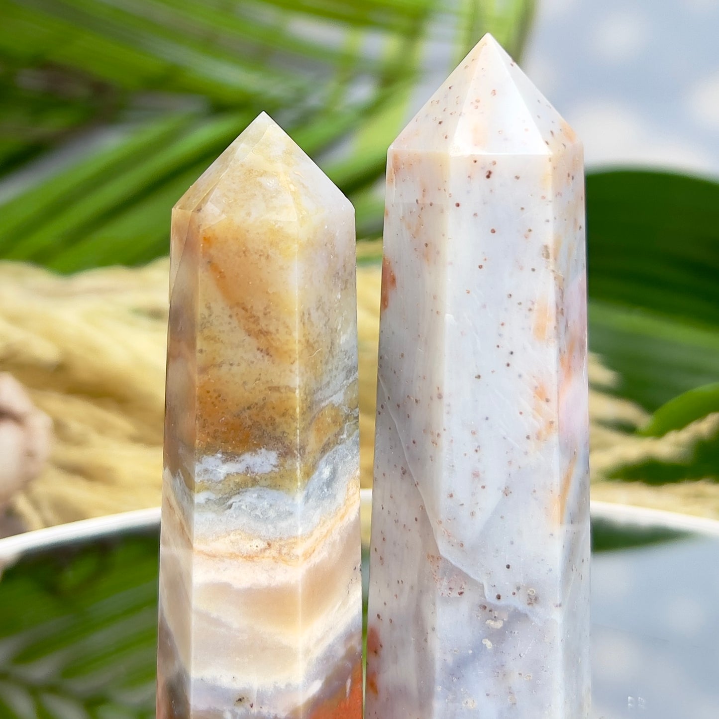 Ocean Orbicular Sea Jasper Points Towers Healing Crystal Generators