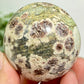 Russian Flower Cherry Blossom Jasper Sphere Rare Crystal Ball 258g 59mm