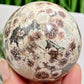 Russian Flower Cherry Blossom Jasper Sphere Rare Crystal Ball 258g 59mm