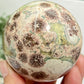 Russian Flower Cherry Blossom Jasper Sphere Rare Crystal Ball 380g 66mm