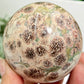 Russian Flower Cherry Blossom Jasper Sphere Rare Crystal Ball 380g 66mm