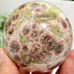 Russian Flower Cherry Blossom Jasper Sphere Rare Crystal Ball 380g 66mm