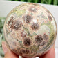 Russian Flower Cherry Blossom Jasper Sphere Rare Crystal Ball 380g 66mm