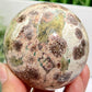 Russian Flower Cherry Blossom Jasper Sphere Rare Crystal Ball 380g 66mm