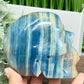 Blue Onyx Hollow Jaw Skull Healing Crystal Carving 1110g