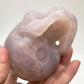 Blue Rose Quartz Hollow Jaw Skull Healing Crystal Carving 947g