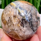 Mosaic Chalcedony Quartz Sphere Rare Healing Crystal Ball 242g 57mm