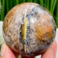 Mosaic Chalcedony Quartz Sphere Rare Healing Crystal Ball 242g 57mm