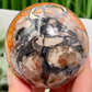 Mosaic Chalcedony Quartz Sphere Rare Healing Crystal Ball 366g 65mm