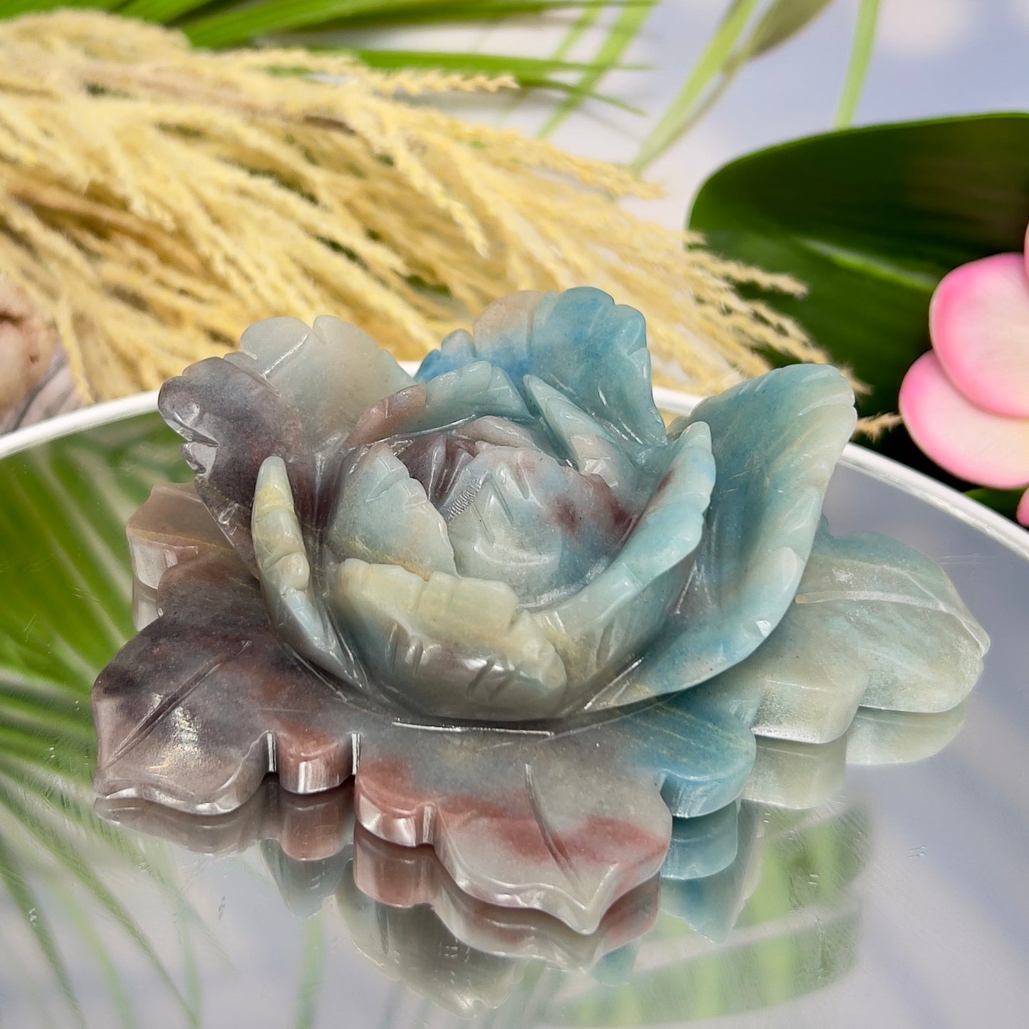 Trolleite Lotus Flower Rare Crystal Carving 364g