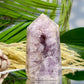 Pink Purple Amethyst Flower Agate Tower Healing Crystal Generator 324g 90mm