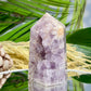 Pink Purple Amethyst Flower Agate Tower Healing Crystal Generator 324g 90mm