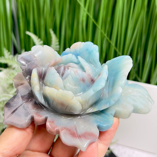 Trolleite Lotus Flower Rare Crystal Carving 364g