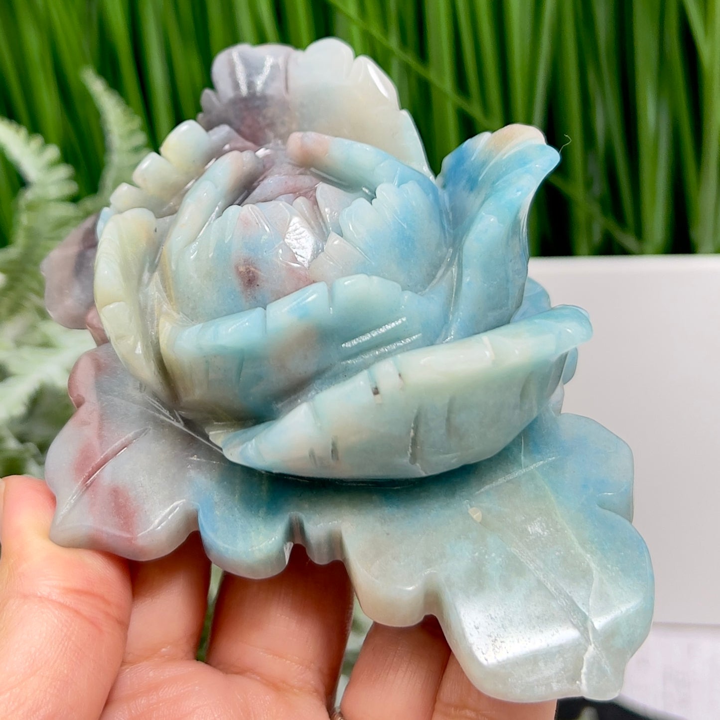 Trolleite Lotus Flower Rare Crystal Carving 364g