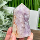 Pink Purple Amethyst Flower Agate Tower Healing Crystal Generator 324g 90mm