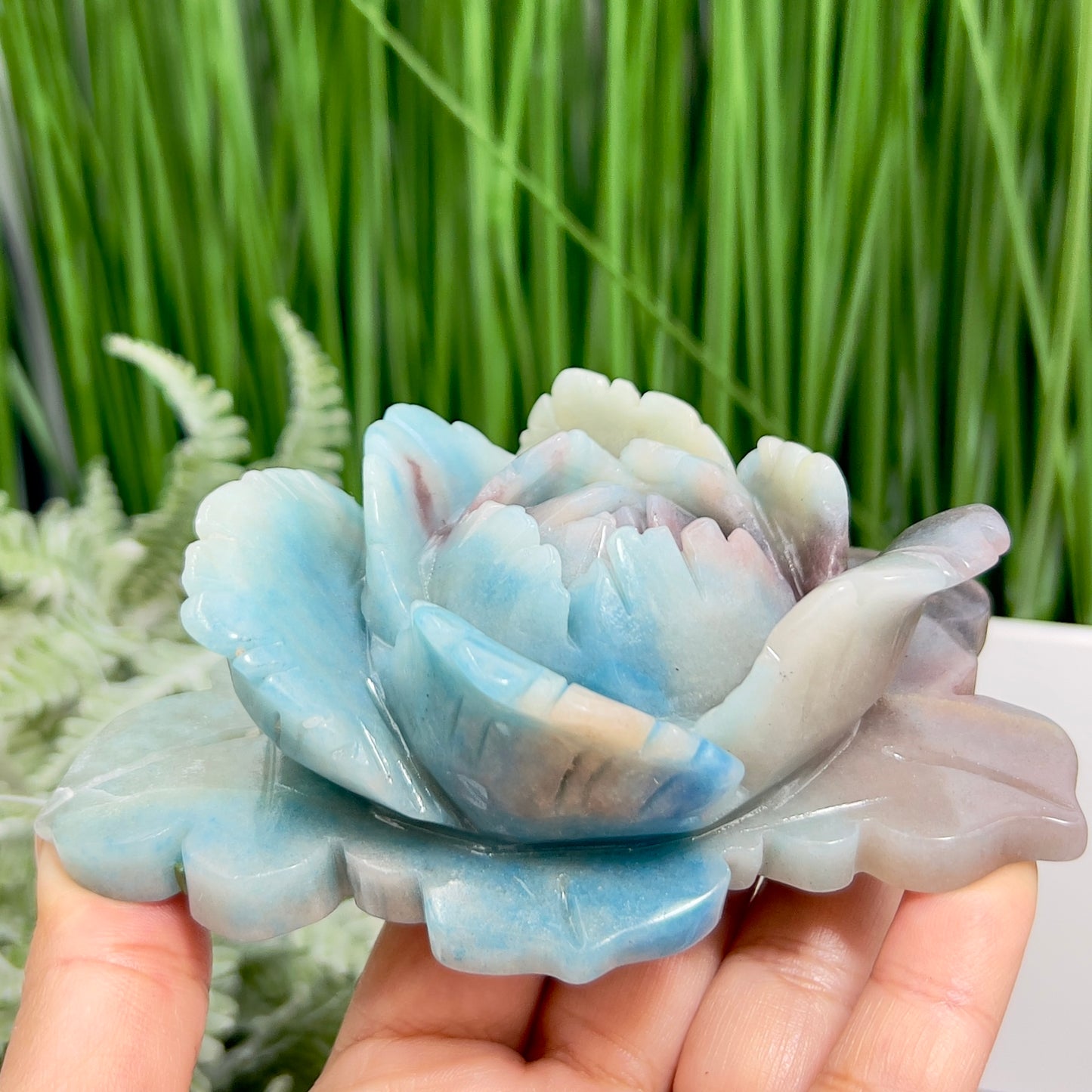 Trolleite Lotus Flower Rare Crystal Carving 364g