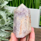 Pink Purple Amethyst Flower Agate Tower Healing Crystal Generator 324g 90mm