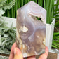 Flower Agate Tower Healing Crystal Generator 416g 111mm