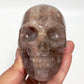 Hematoid Fire Quartz Skull Healing Crystal Carving 485g