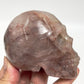 Hematoid Fire Quartz Skull Healing Crystal Carving 485g