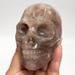 Hematoid Fire Quartz Skull Healing Crystal Carving 485g