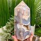 Blue Flower Agate Tower Healing Crystal Generator 1678g 198mm