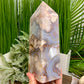 Blue Flower Agate Tower Healing Crystal Generator 1678g 198mm