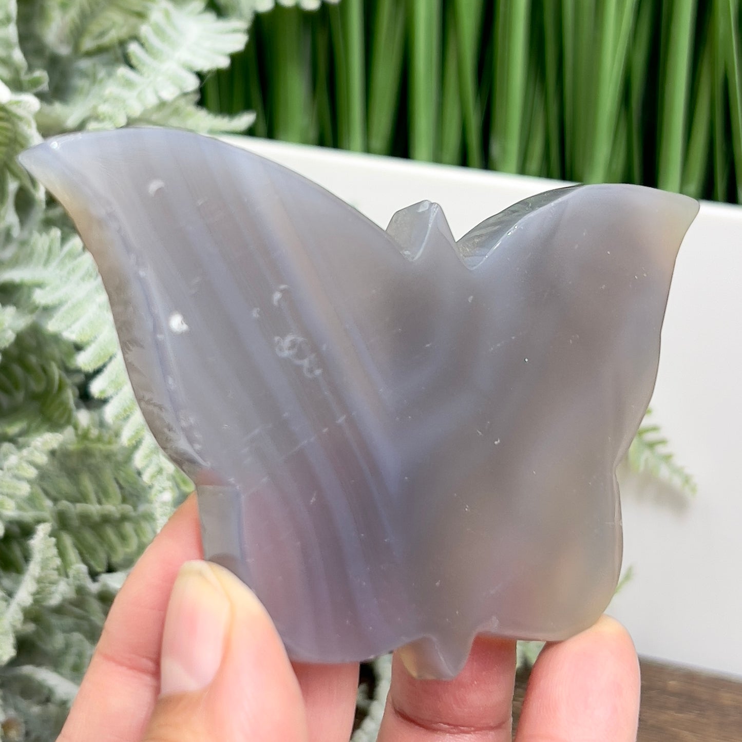 Agate Butterfly with Stand Healing Crystal Nature Carving 90g