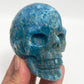 Blue Apatite Skull Healing Crystal Carving 550g