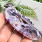 Chevron Dream Amethyst Moon Face Crescent Healing Crystal Carving 104g