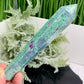 Ruby in Fuchsite UV Reactive Crystal Wand in Stand Generator 246g 171mm