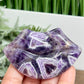 Chevron Dream Amethyst Lips with Stand Healing Crystal Carving 88g