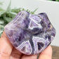 Chevron Dream Amethyst Lips with Stand Healing Crystal Carving 88g