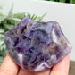 Chevron Dream Amethyst Lips with Stand Healing Crystal Carving 88g