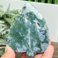 Moss Agate Leaf Healing Crystal Plant Carving 124g