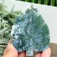 Moss Agate Leaf Healing Crystal Plant Carving 124g