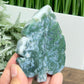 Moss Agate Leaf Healing Crystal Plant Carving 124g