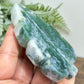 Moss Agate Leaf Healing Crystal Plant Carving 124g