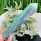 Ruby in Fuchsite UV Reactive Crystal Wand in Stand Generator 264g 165mm