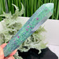 Ruby in Fuchsite UV Reactive Crystal Wand in Stand Generator 264g 165mm