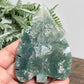 Moss Agate Leaf Healing Crystal Plant Carving 136g